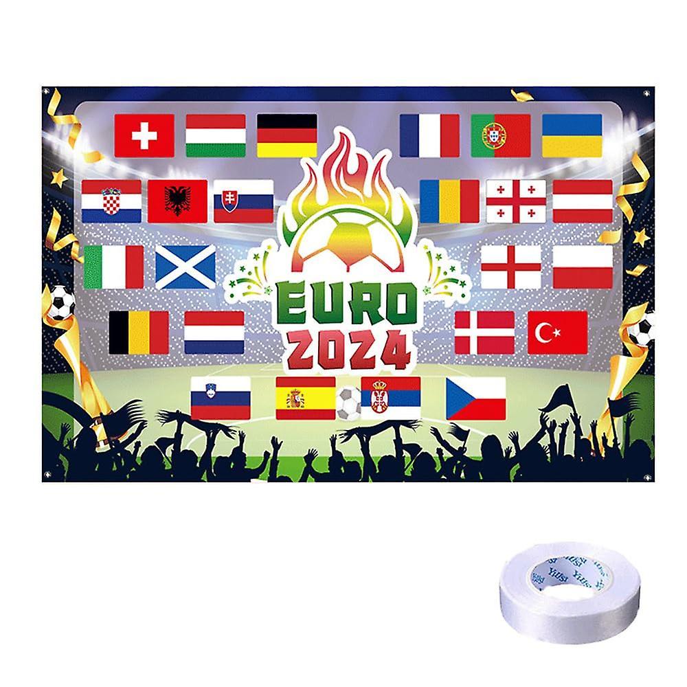 Longzhen EURO 2024 Football Flags Banner, EURO Championship 24 Nations Countries Flags Decoration, for Soccer Party Celebrations 110cm x 180cm