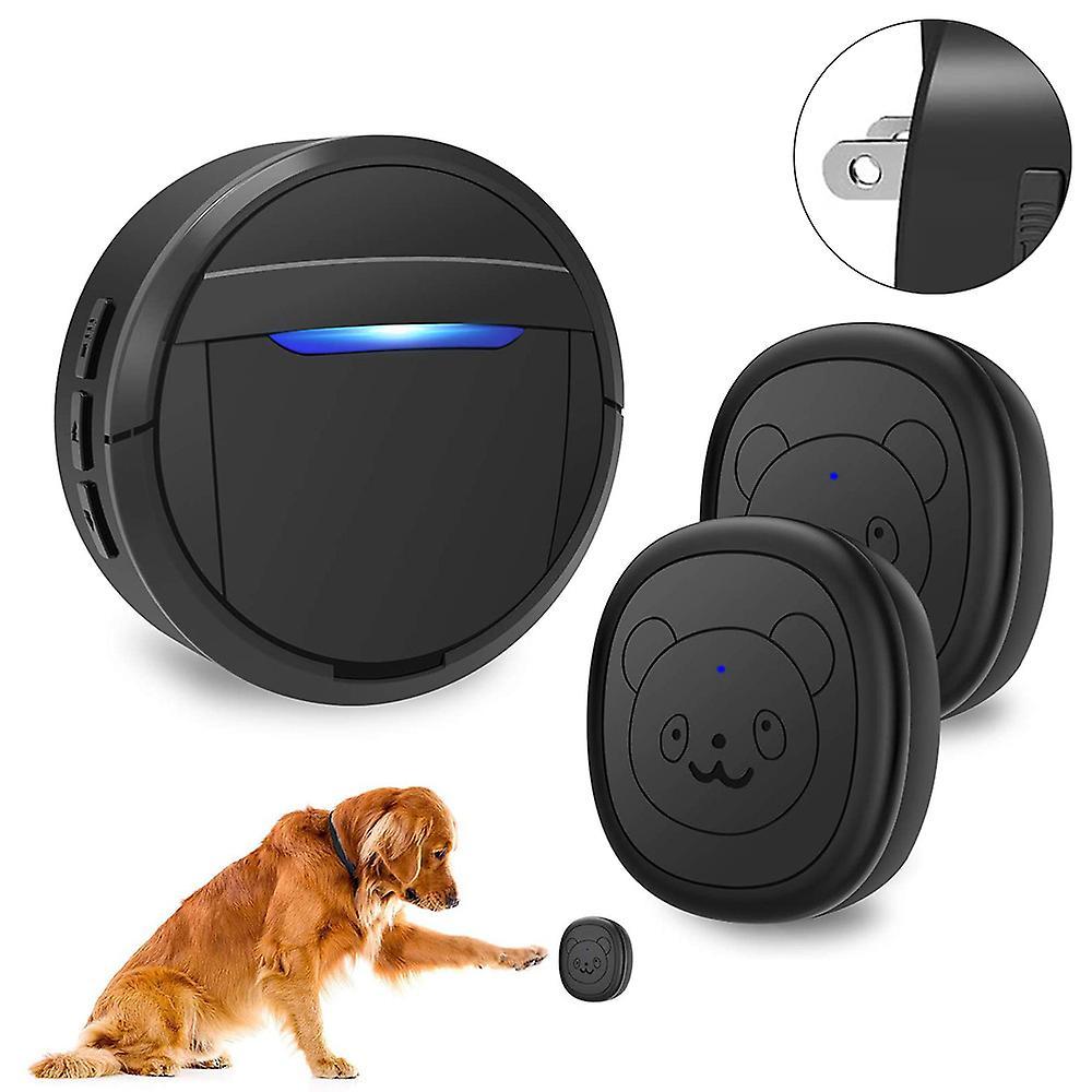 Island Wireless Doorbell, Dog Bells For Potty Training Ip55 Waterproof Doorbell Chime Operating 55 Melodies 5 Volume Levels Led Flash US Plug 2 Act...