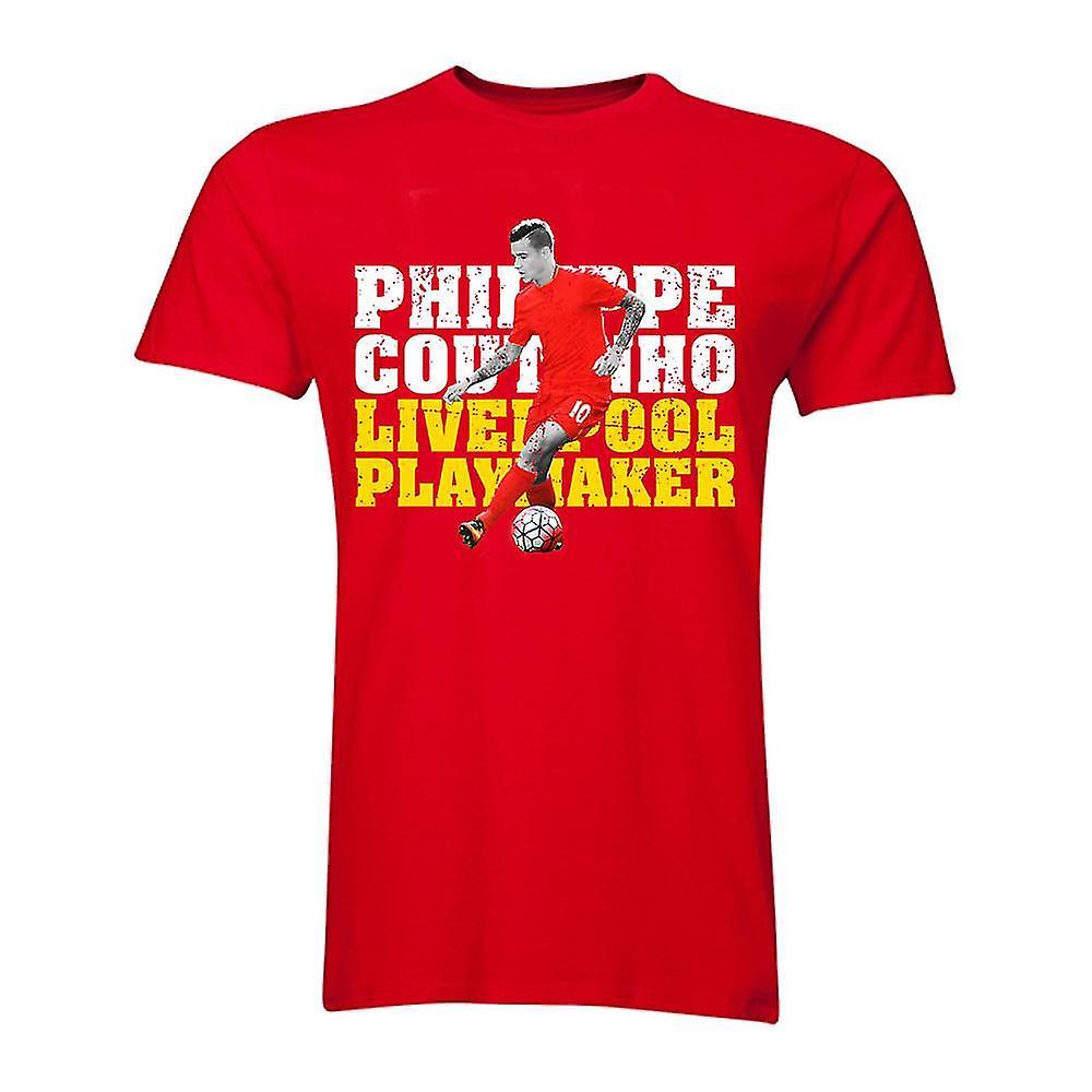 Gildan Philippe Coutinho Liverpool Playmaker T-Shirt (Red) XLW