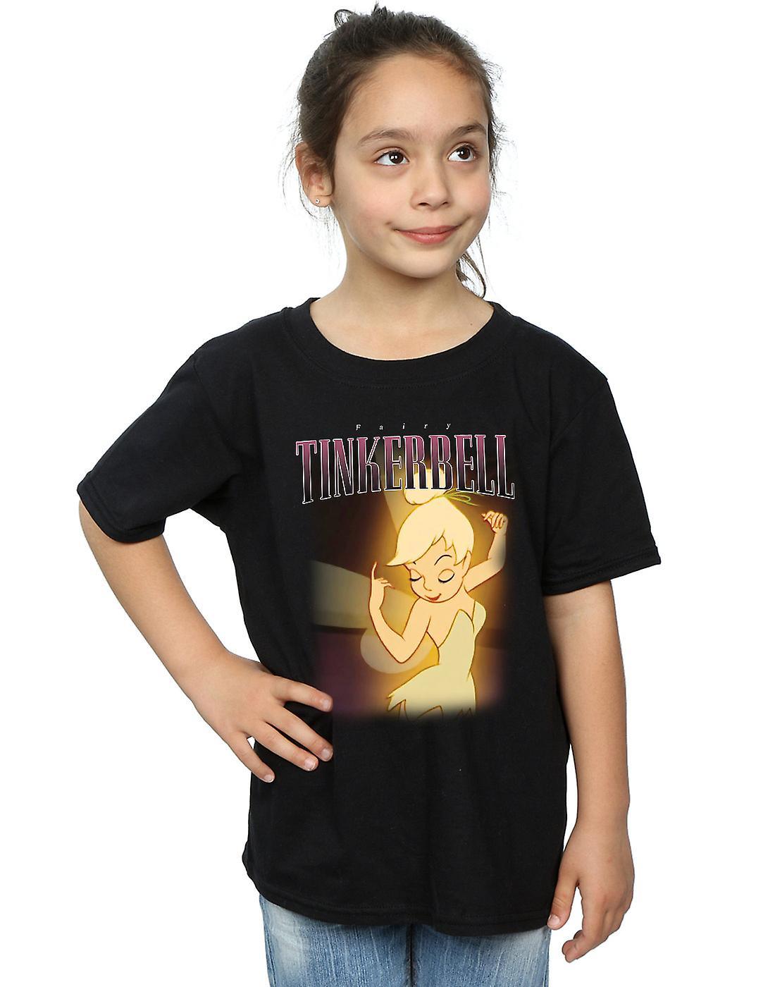 Absolute Cult Disney Girls Tinkerbell Montage T-Shirt Black 9-11 Years