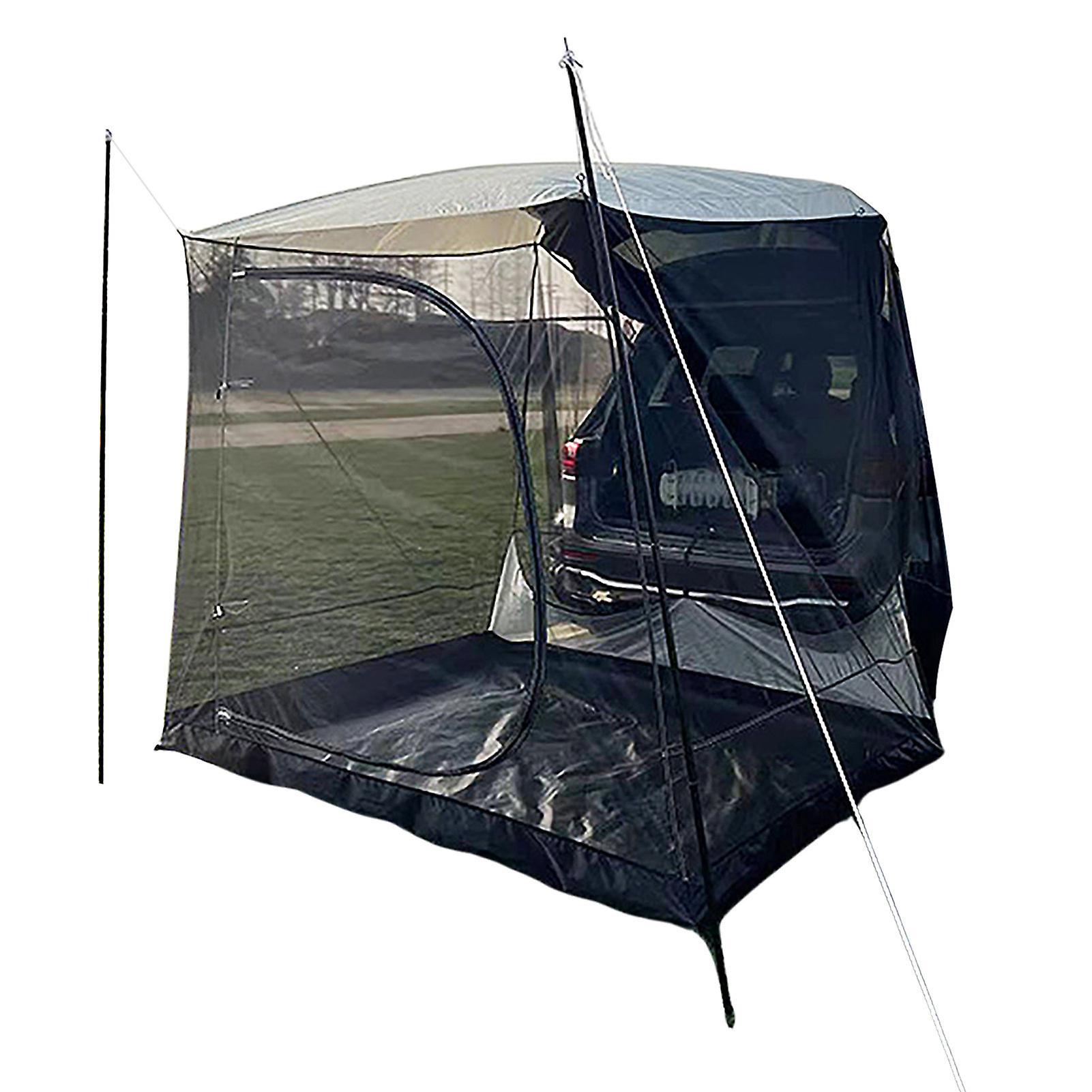 Muggys Suvs Mpv Car Rear Tent Camping Auto Tail Tent Waterproof Auto Awning Beach Sunshade Tent 5-6 Person For Self-driving Travel tent no stand