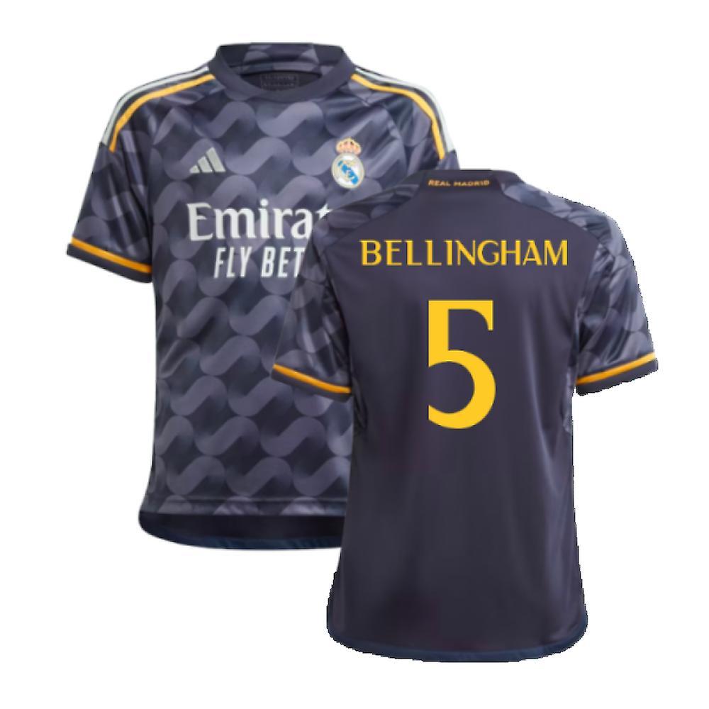 Adidas 2023-2024 Real Madrid Away Shirt (Kids) (Bellingham 5) Navy 7-8 Years - 26-28 inch - 71cm