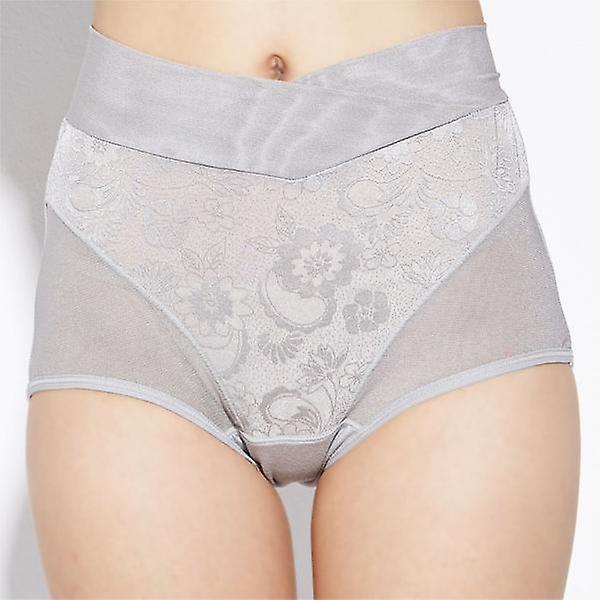 GreenZech High rise jacquard panties physiological leak proof briefs Grey L