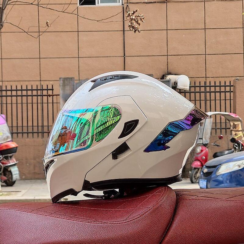 ORZ Motorbike Helmet Unisex Motocycle Helmets Modular Filp Up Full Face Racing Helmet Dual Visors DOT Approved    Motorcycle Helmets 6 M