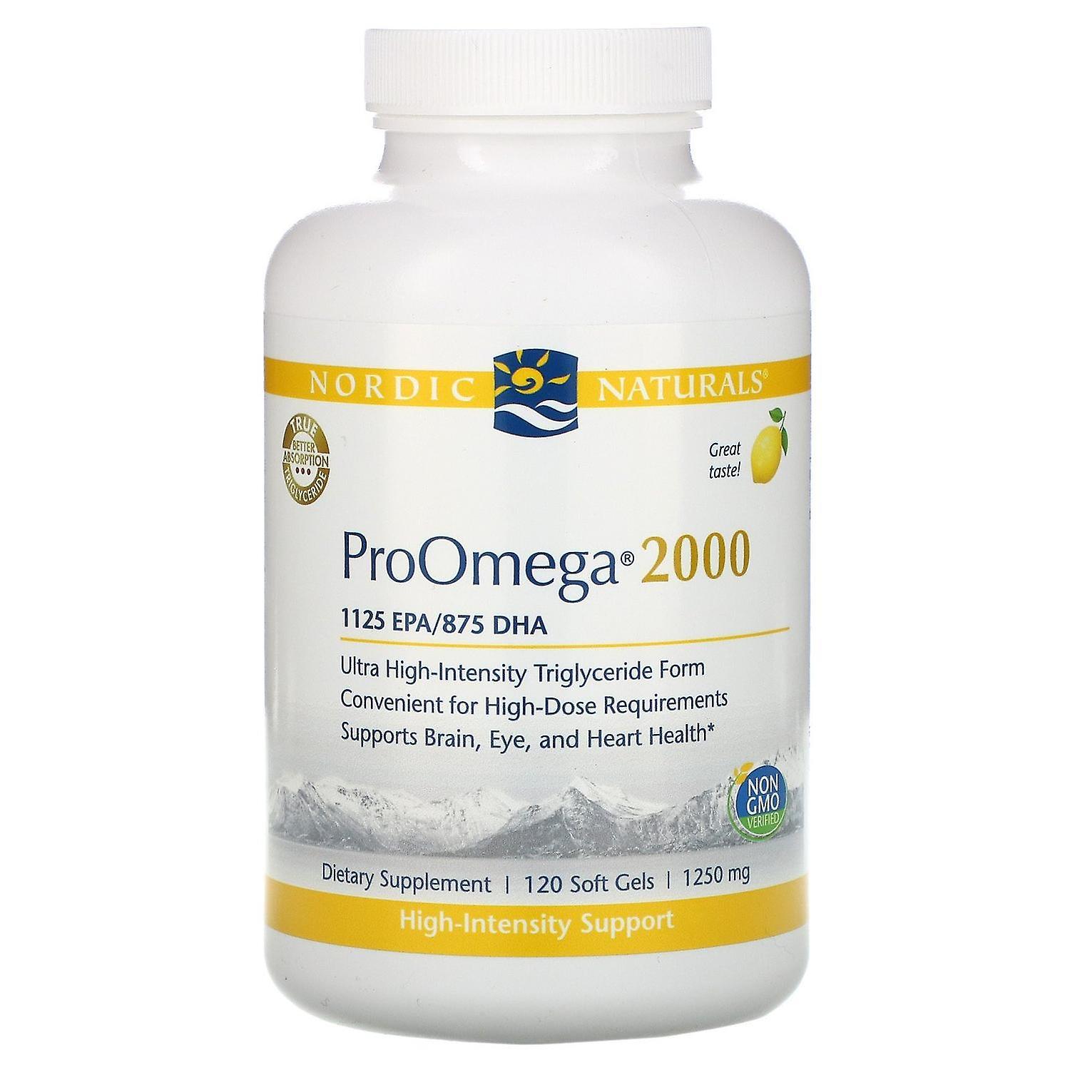 Nordic Naturals, ProOmega 2000, Lemon, 1,250 mg, 120 Soft Gels