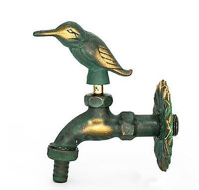 Slowmoose Outdoor Decorative Garden Faucet Animal Shape Bibcock Antique Brass Tap green woodpecker