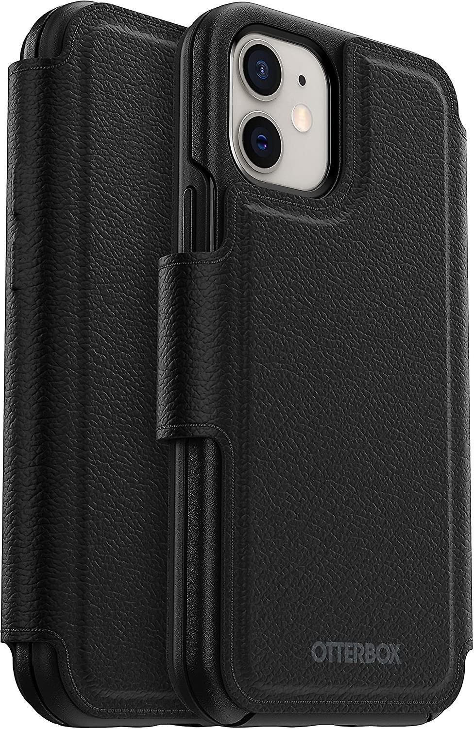 Otterbox Apple Iphone 12 Mini Folio Wallet Strada Via Case Cover - Black