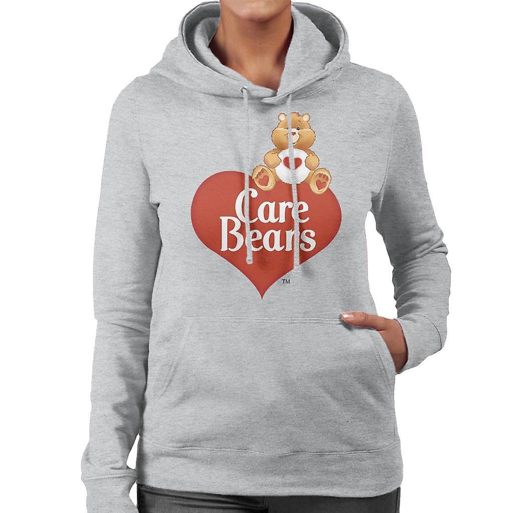 Care Bears Logo Tenderheart Bear Women's Hooded Sweatshirt Heather Grey Medium