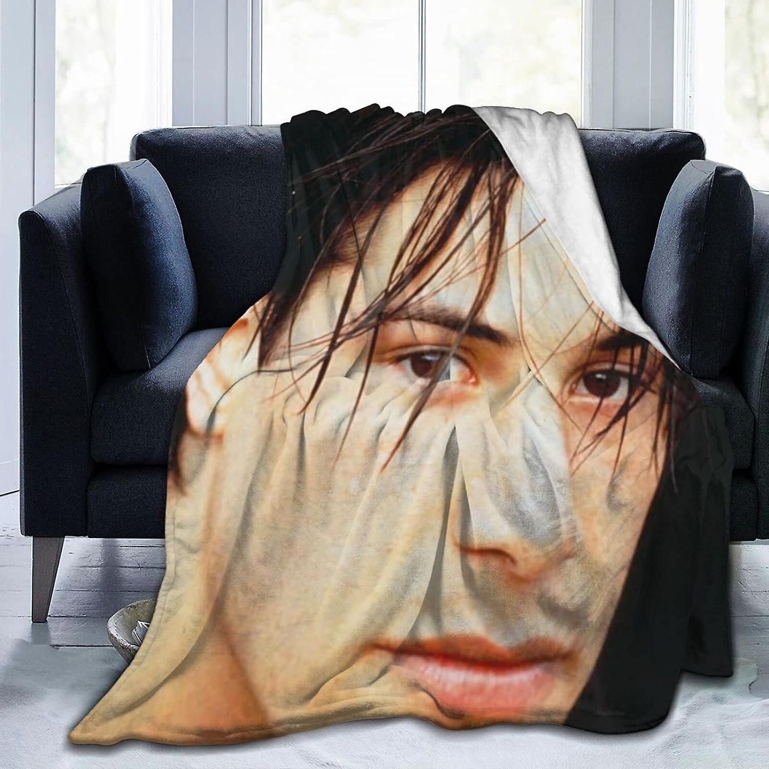 Kerota Keanu Actor Reeves Fleece Blanket Throw Blanket Lightweight Super Soft Cozy Luxury Bed Blanket Microfiber ABD29369 50x40in 125x100cm