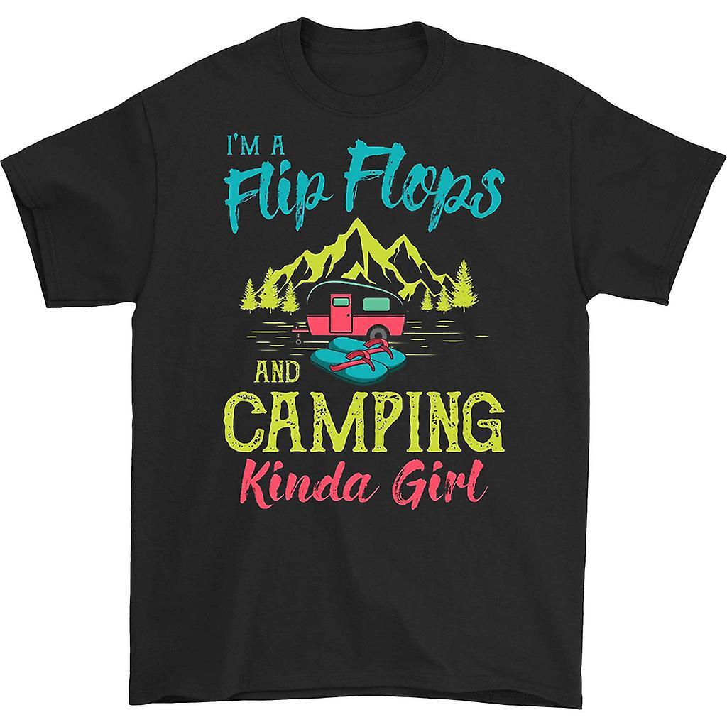 HISHARK I'm a flip flops and camping t-shirt Black XL