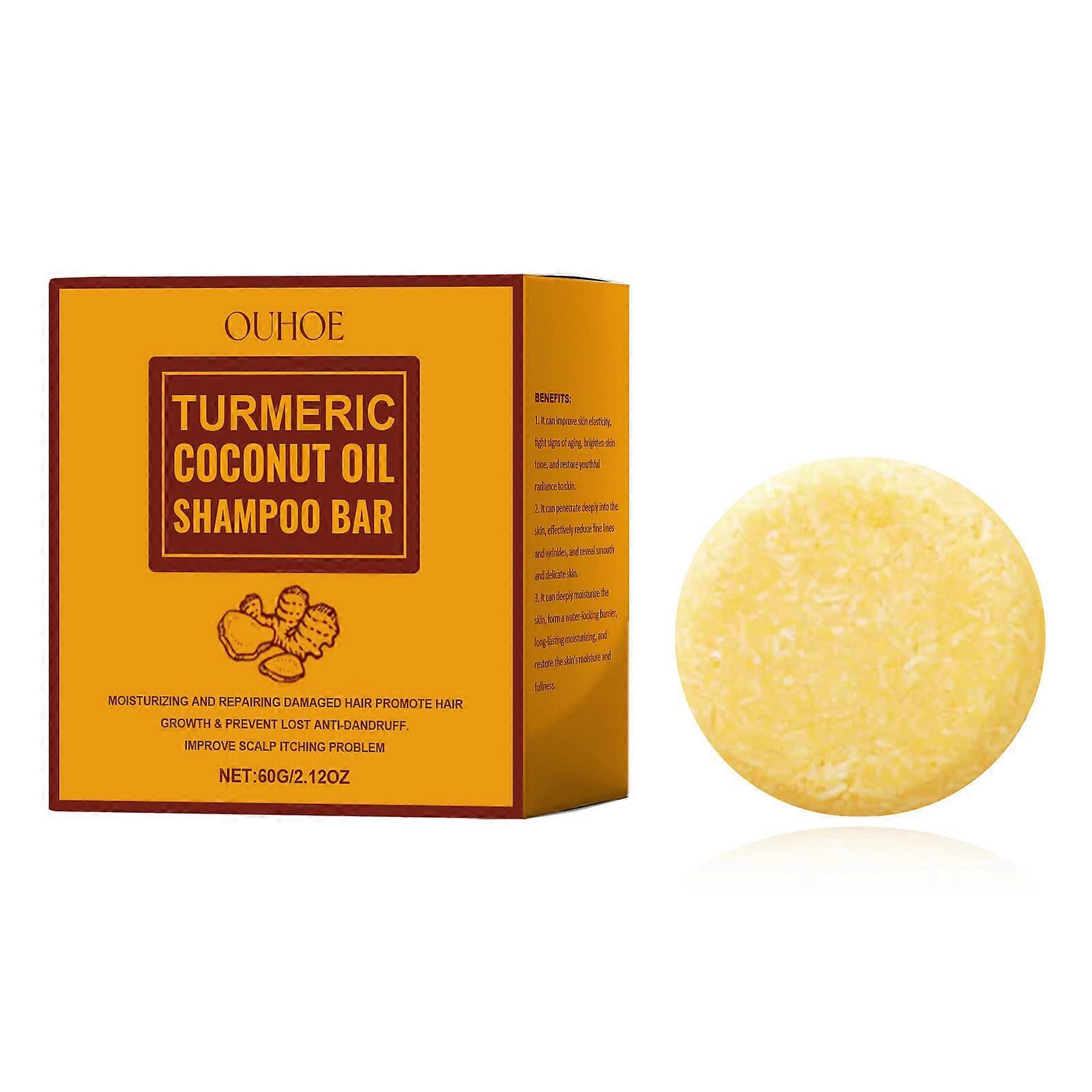 Unbrand Shampoo Bar Ginger Hair Shampoo Bar, 2-in-1 Shampoo And Conditioner With Coconut Oil, Natural Organic Shampoo Soap For Hair Care 2PCS