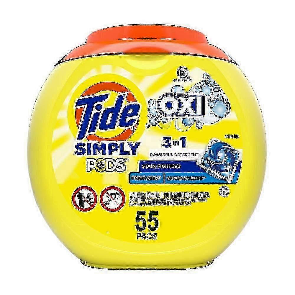 Tide Simply Pods Laundry Detergent, Refreshing Breeze, 55 Ea