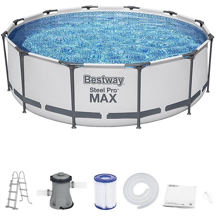 Bestway swimming pool - with pump and pool stairs - 366x100 cm - white