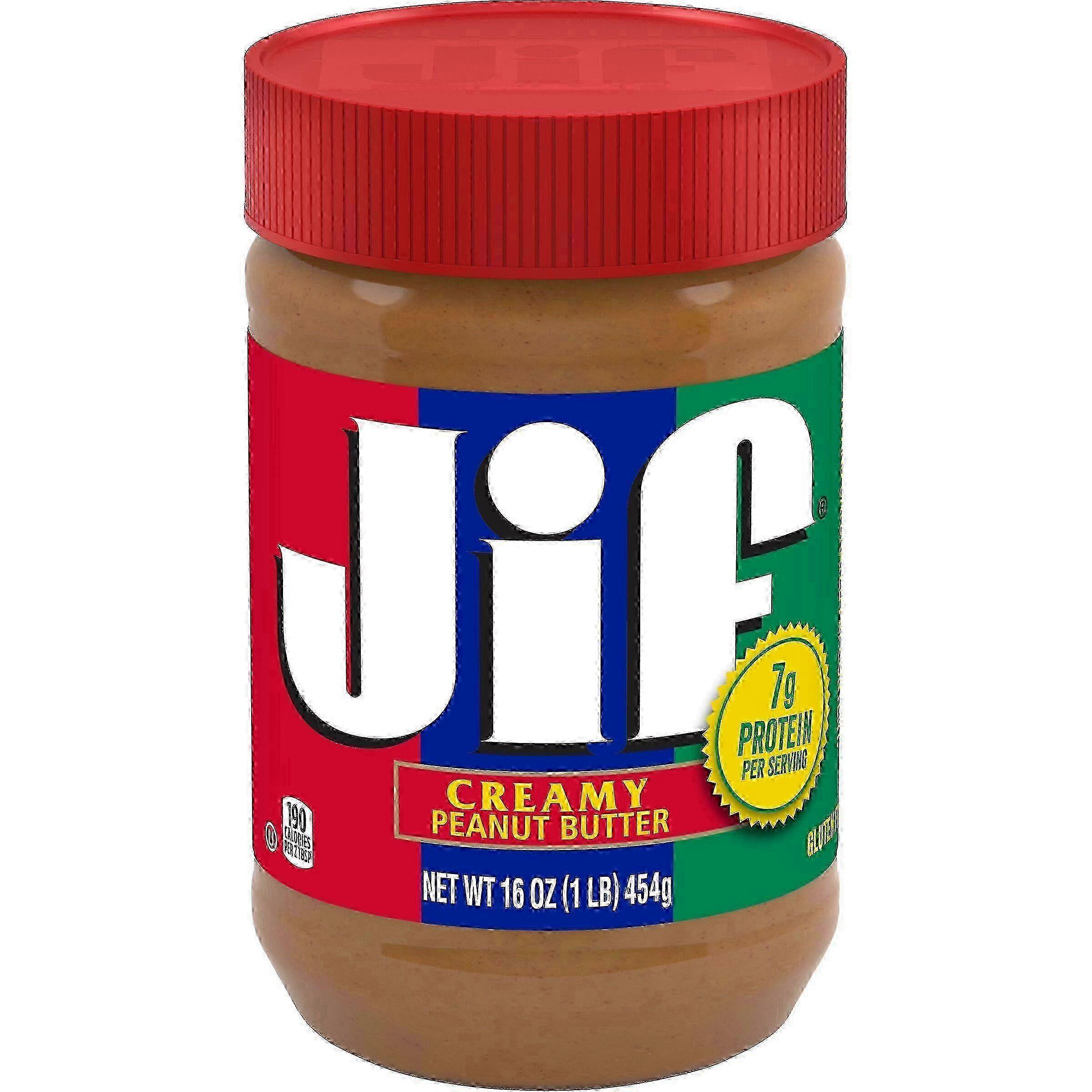 Jif creamy peanut butter jar, 16 oz