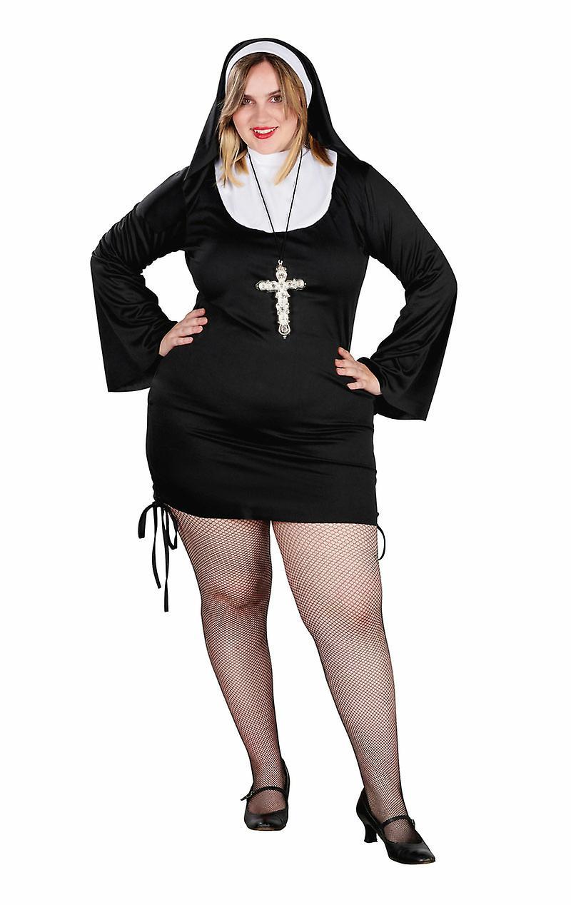 Orion Costumes Women's Plus size Sexy Nun Black Religious Halloween Fancy Dress Costume 3XL