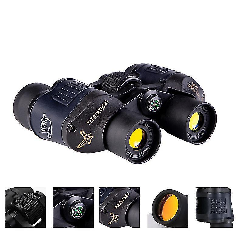 Seenlin 60x60 5-3000m Day/night Hd Hunting Binoculars With Compass Coordinates Outdoor Camping Waterproof Telescope Black