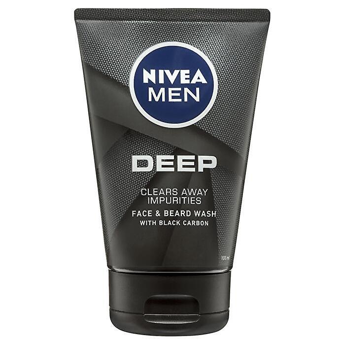 Nivea men face and beard wash deep 100ml/3.4oz