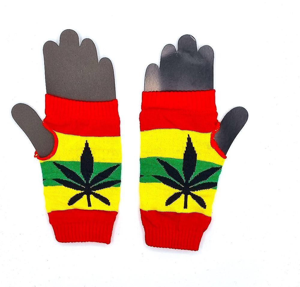 Hiprock Fingerless mittens - Rasta