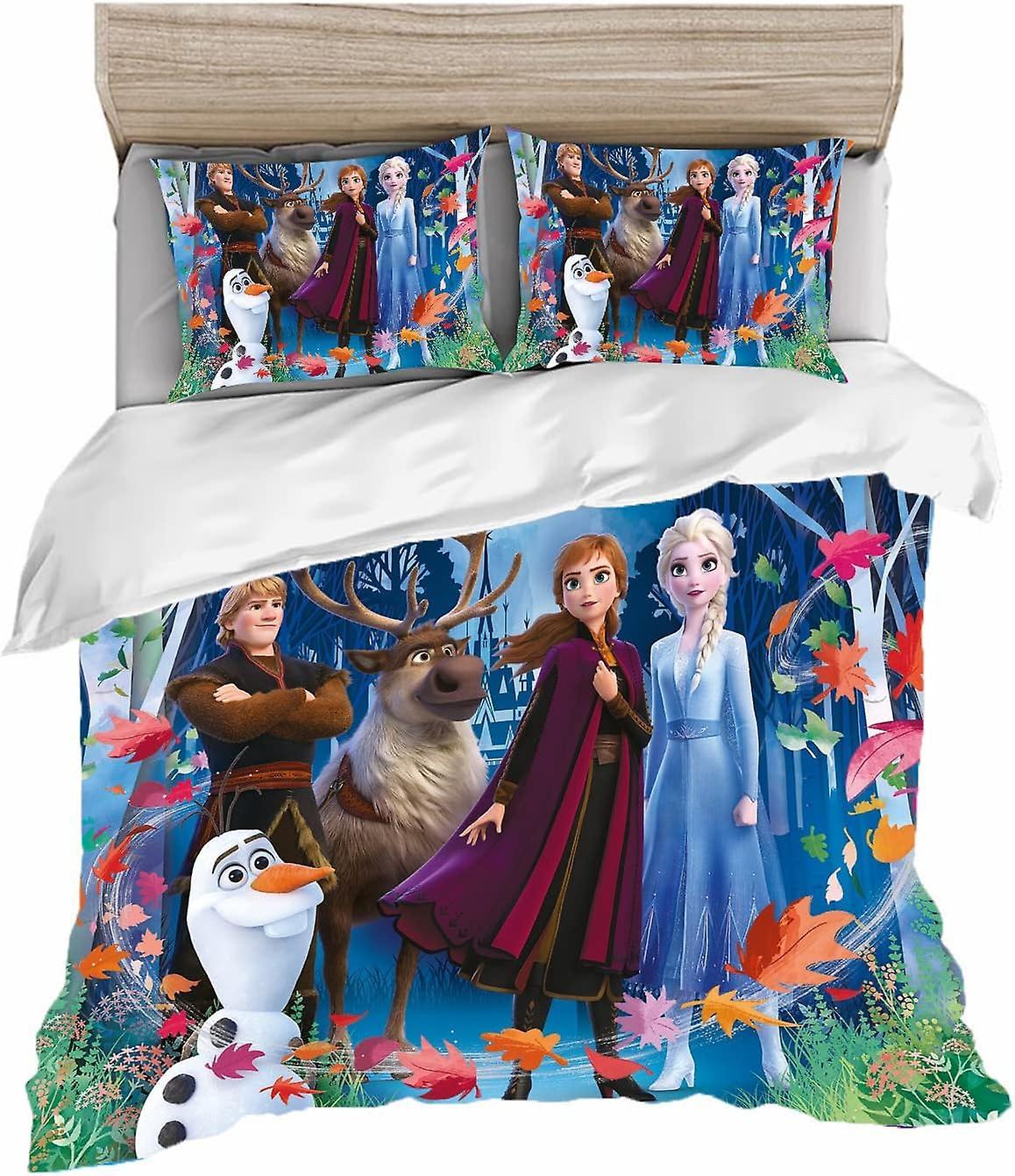 Kerota Frozen Elsa Children's Bedding Set - Reversible Bedding Set - Cotton x Single135x200cm