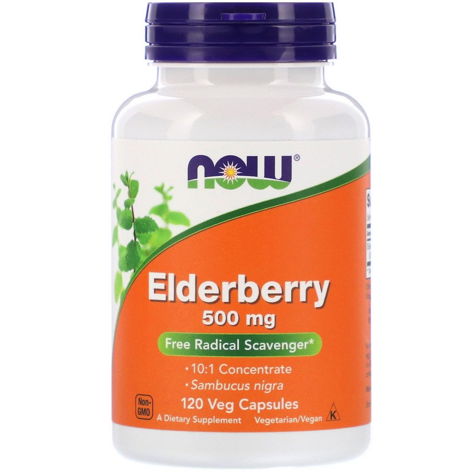 Now Foods, Elderberry, 500 mg, 120 Veg Capsules