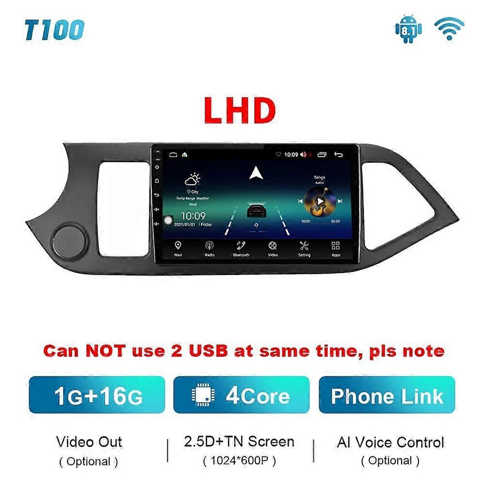 Redkid T900 Blu-ray QLED For Kia Morning 2 picanto 2011 - 2017 Car Radio Multimedia Video Player Navigator GPS Android Auto 2 Din T100 1G 16G LHD