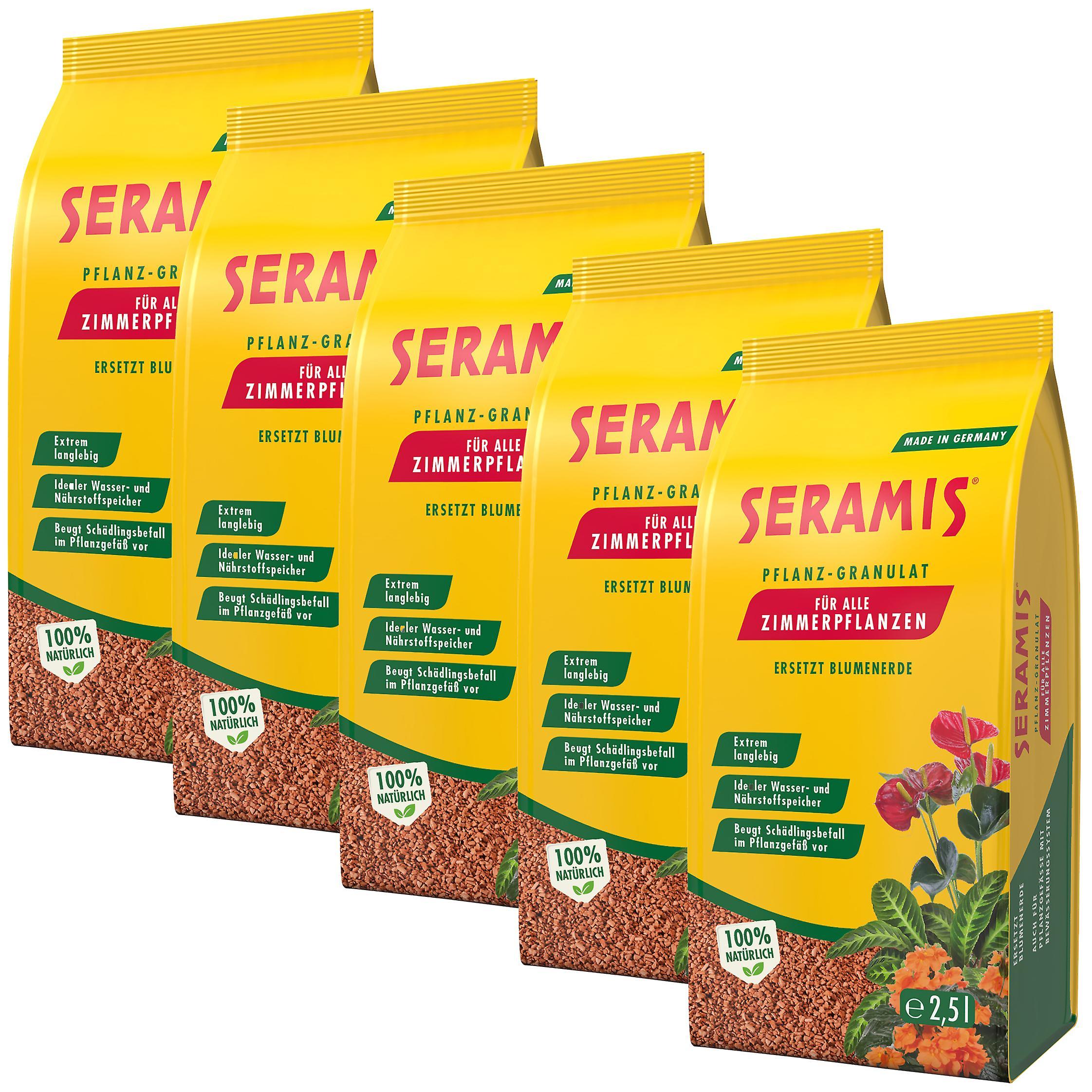 5 x SERAMIS® plant granules for houseplants, 2.5 liters