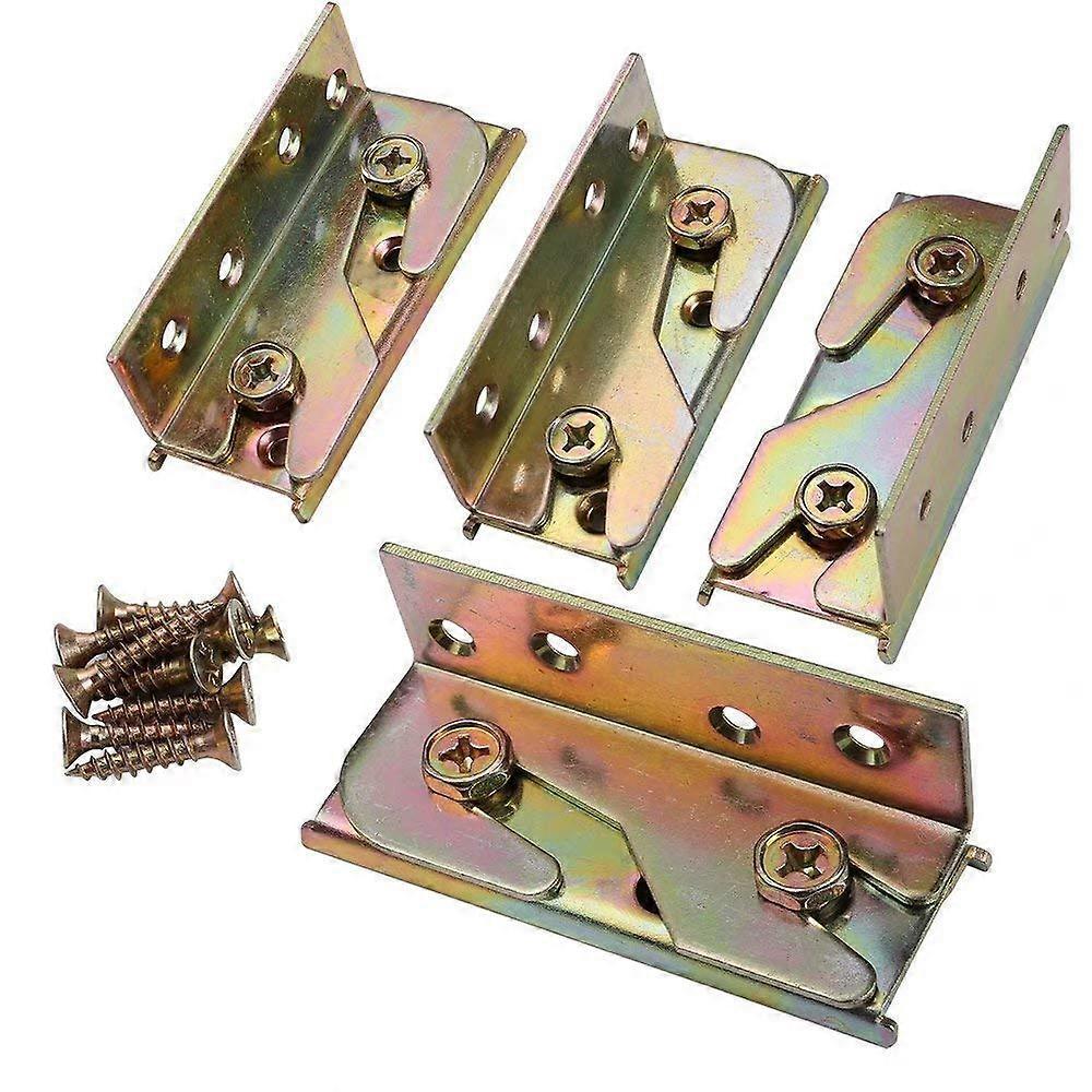 Tinor Bed Rail Brackets - Bed Rail Fittings - Heavy Duty Non-Mortise - Set of 4 (Screws Included)