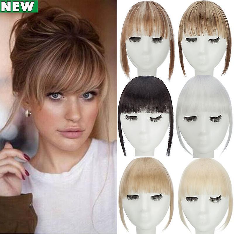 Sego Clip In Hair Bangs Extensions French Hair Bangs Neat Hair Bang Hair Pieces mediumbrown 28cm