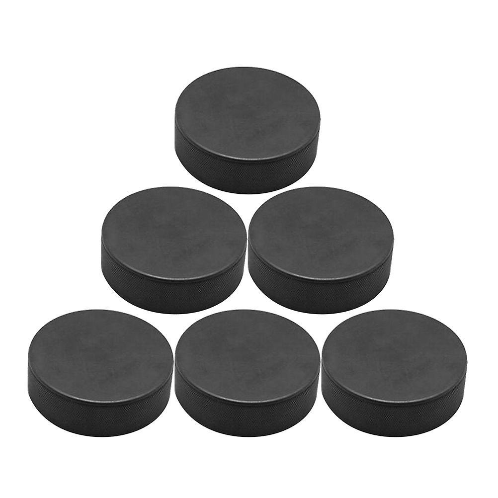 Tinksky 6Pcs Multi-use Ice Puck Ice Hockey Race Use Puck Hockey Competition Puck Hockey Puck Supply Black 7.50X7.50X2.50CM