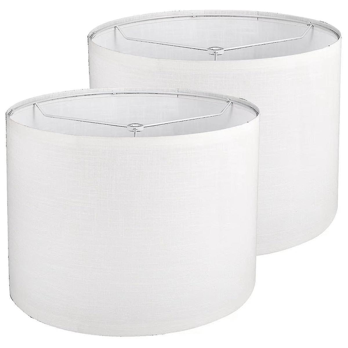 celebrate success 2pcs Drum Lampshade, Lamp Shades For Table Lamp Floor Lamp, White Lamp Shades, Easy Assembly Replace