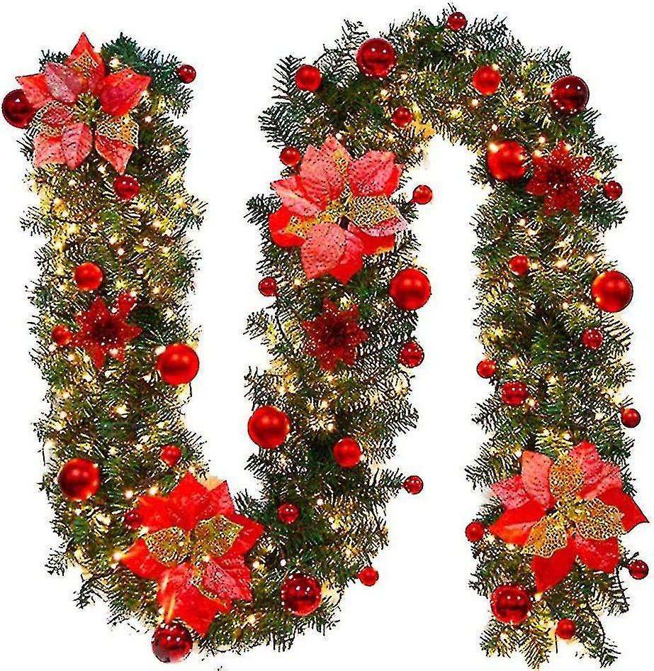 Elsavct 70% Off -70% Off -christmas Wreath With Led Fairy Lights - 270 Cm - Artificial Christmas Wreath - Christmas Decoration - Indoor And Outdoor...