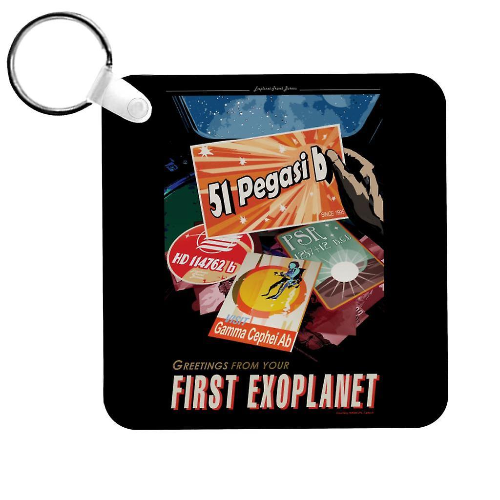 NASA 51 Pegasi b Exoplanet Interplanetary Travel Poster Keyring Black 5cm x 5cm