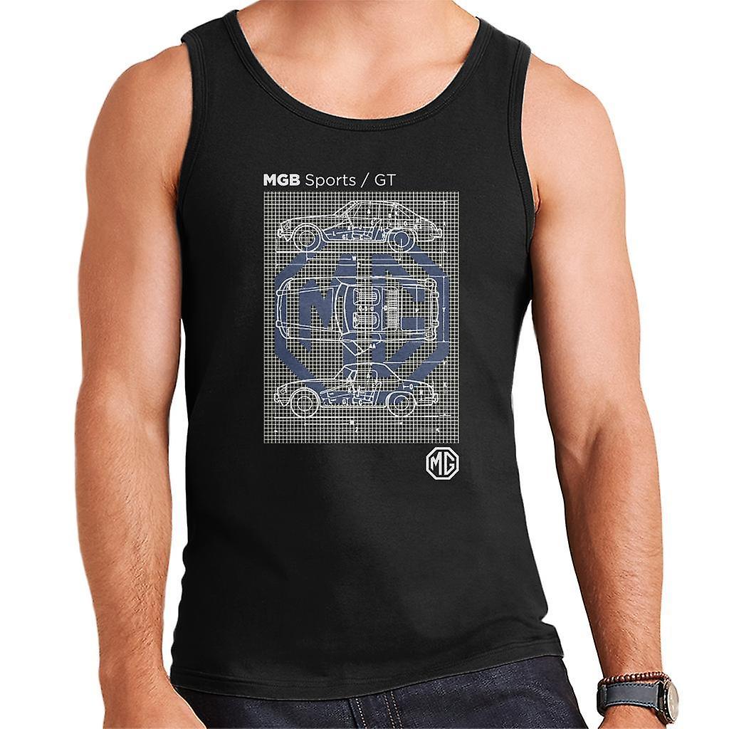 MG B Sports GT British Motor Heritage Men's Vest Black Small