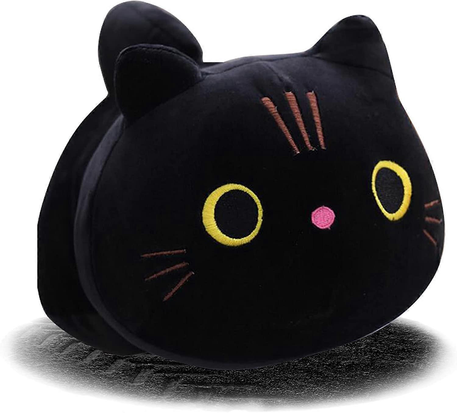 Wjiaer 9.8" Black Cat Plush Kawaii Cat Pillow Black Cat Stuffed Animal Plushies Cute Round Eyes Kitten Plush Doll Toy for Friend Birthday Valentine...