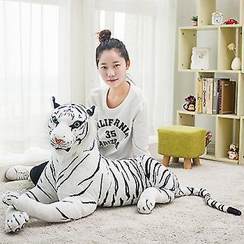 Yosicl 30-90cm Lifelike Tiger Leopard Plush Toys Soft Wild Animals Simulation White Tiger Jaguar Doll Children Kids Birthday Gifts 30cm