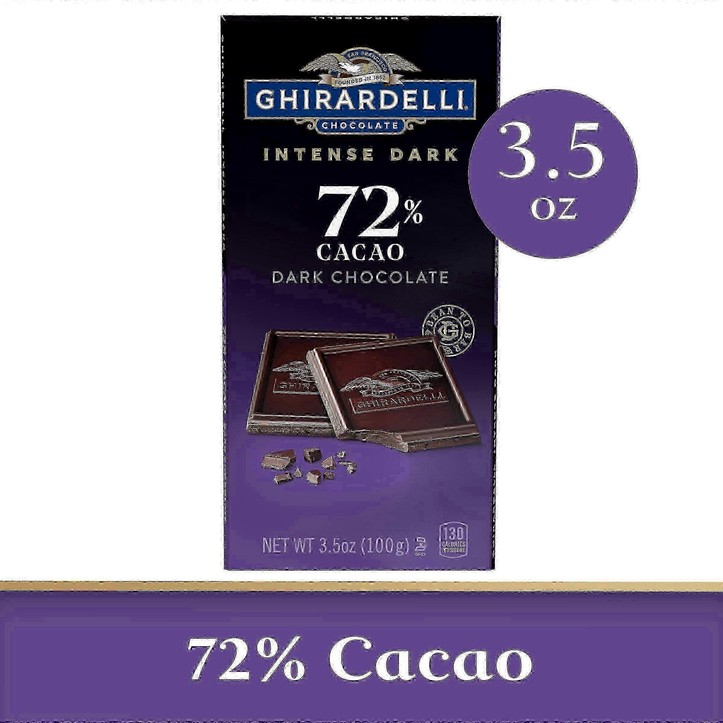 Ghirardelli Intense Dark Chocolate Bar, 72% Cacao, 3.5 Oz