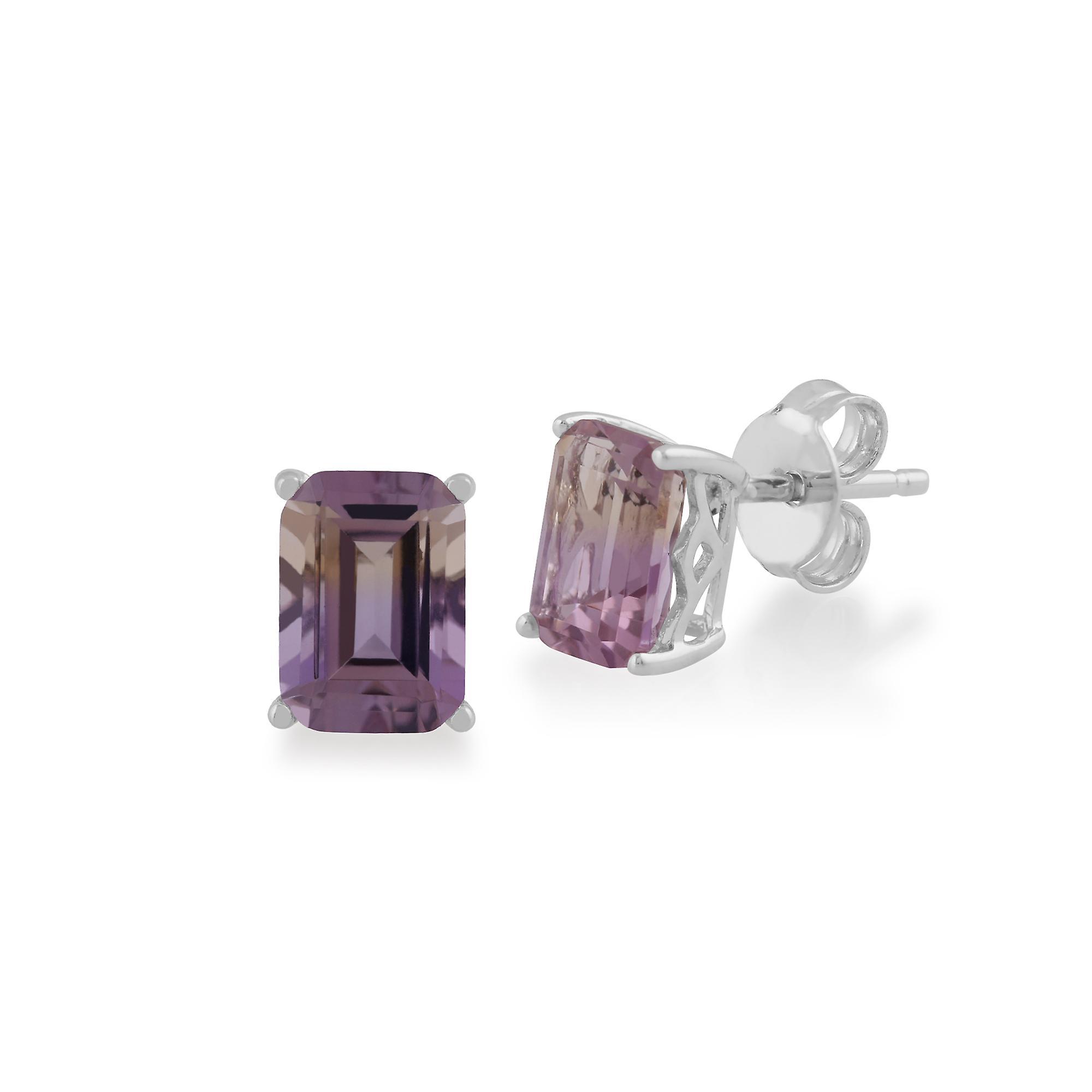 Gemondo Classic Octagon Ametrine Claw Set Stud Earrings in 925 Sterling Silver 270E022502925 Colour Changing One Size