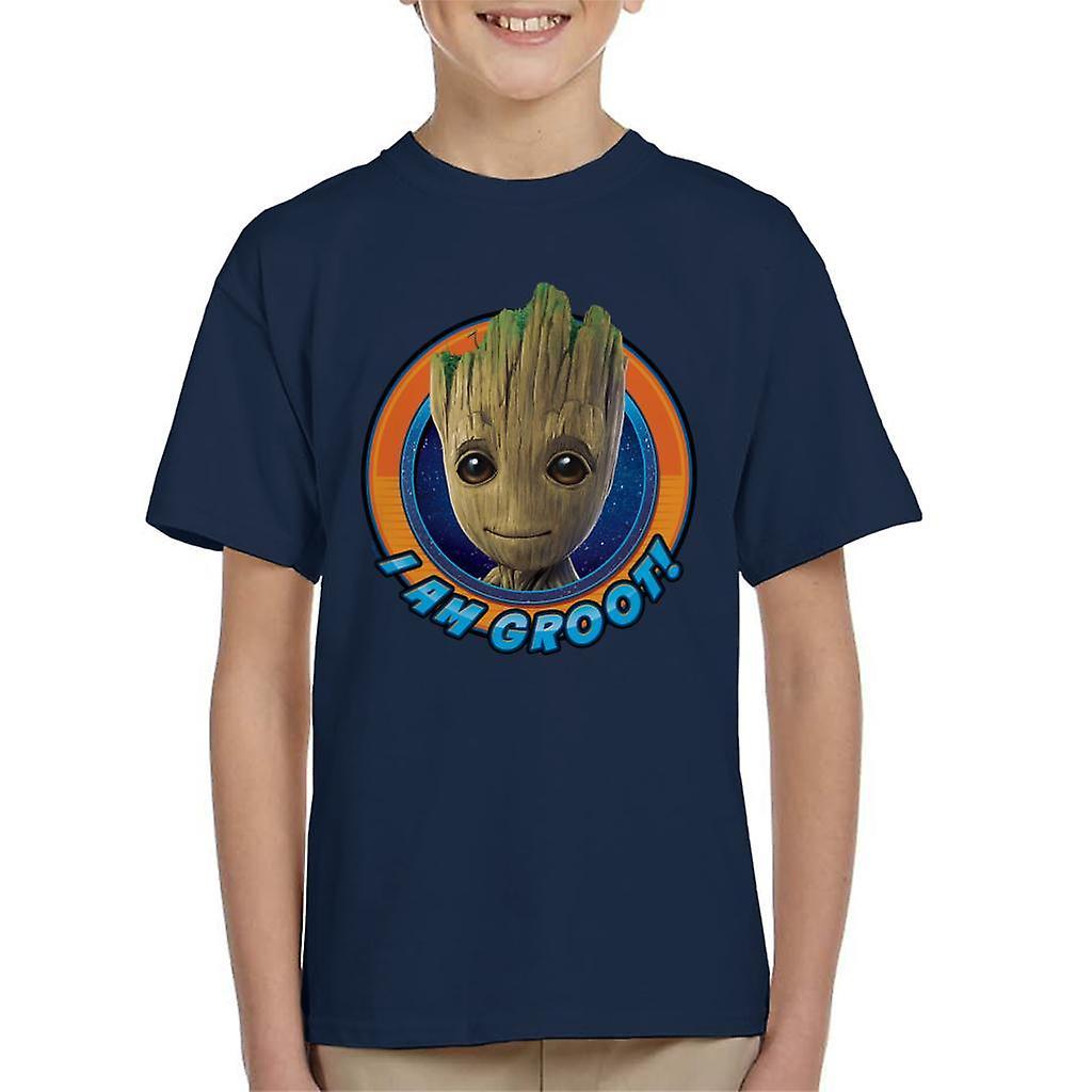 Marvel Guardians Of The Galaxy Vol 2 I Am Groot Smiling Kid's T-Shirt Navy Blue Large (9-11 yrs)