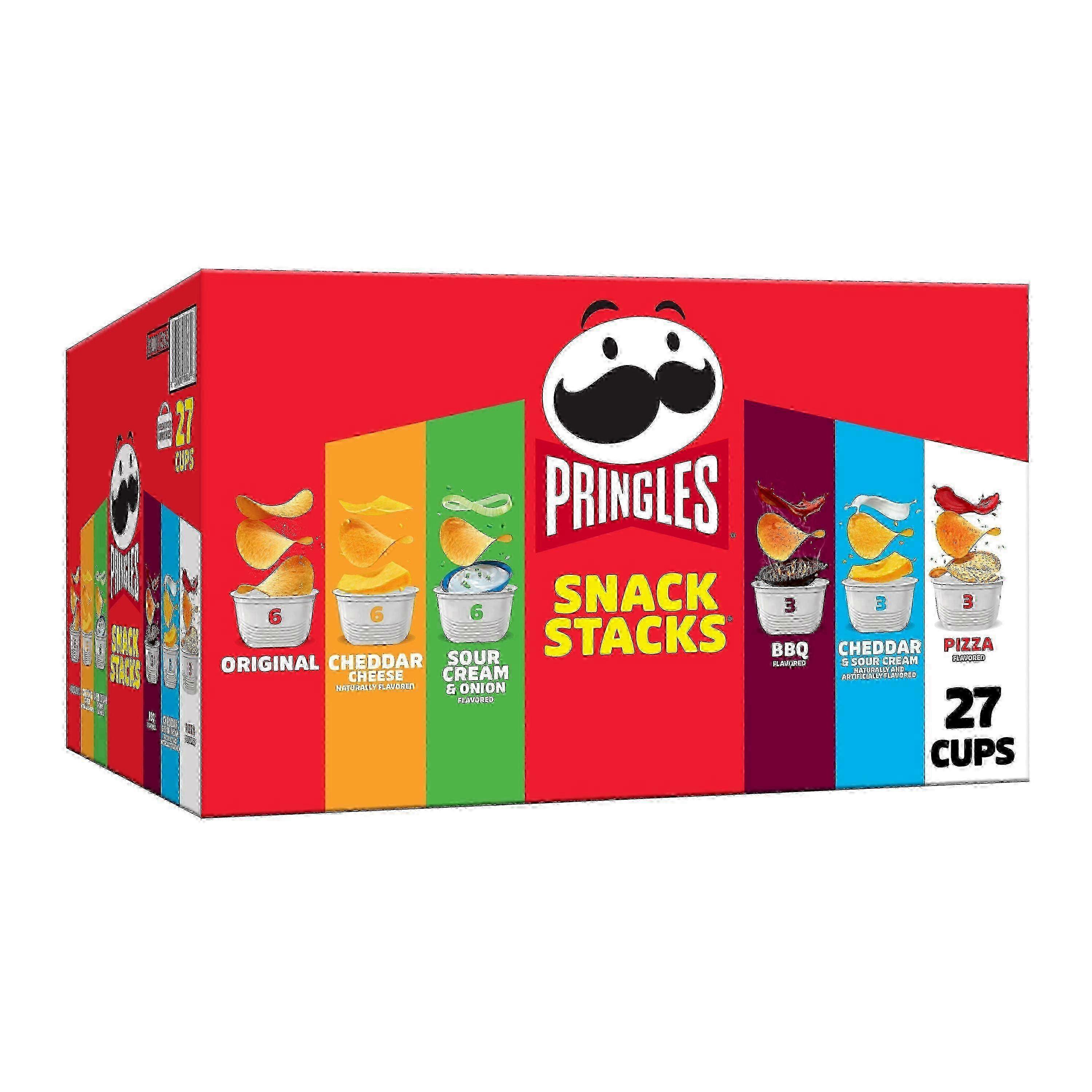 Pringles Potato Crisps Chips Box, Variety Pack, 27 Ea