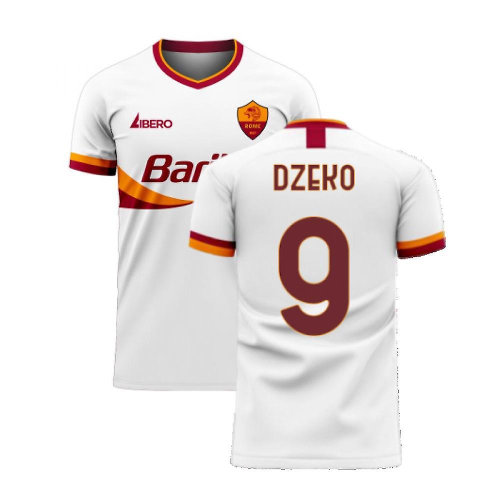 Libero Sportswear Roma 2024-2025 Away Concept Football Kit (Libero) (DZEKO 9) White 4XL