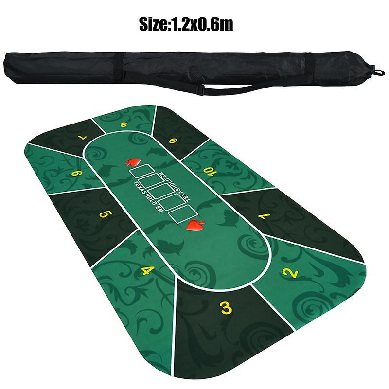 Dinoply Hot 1.2m Deluxe Suede Rubber Texas Hold'em Pokers Tablecloth With Flower Pattern Casino Poker Set Board Game Mat Poker Accessory