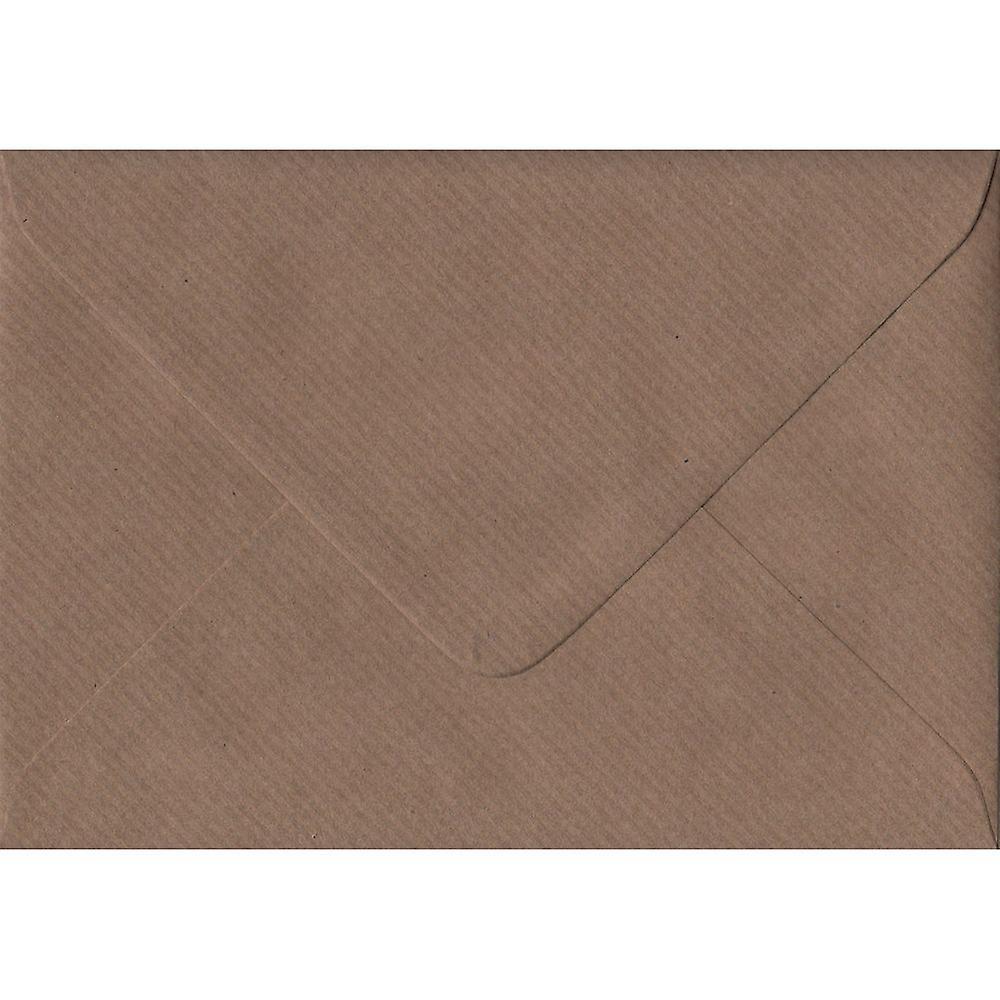 ColorSono Brown Ribbed Gummed 5"x7" Coloured Brown Envelopes. 100gsm FSC Sustainable Paper. 133mm x 184mm. Banker Style Envelope. 50