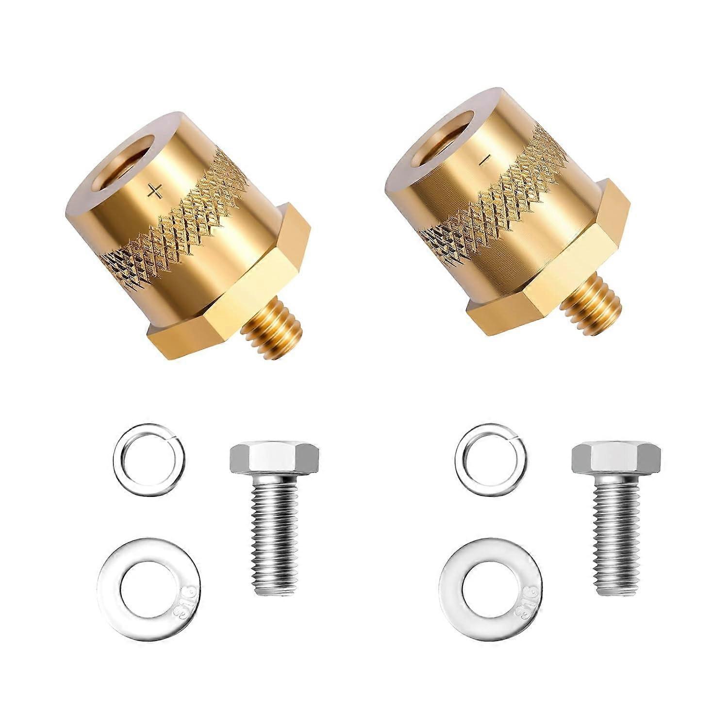 Tsim Pair M8 Brass Battery Adapters, Battery Terminals, Battery Pole Adapter for Lithium Car Batteries