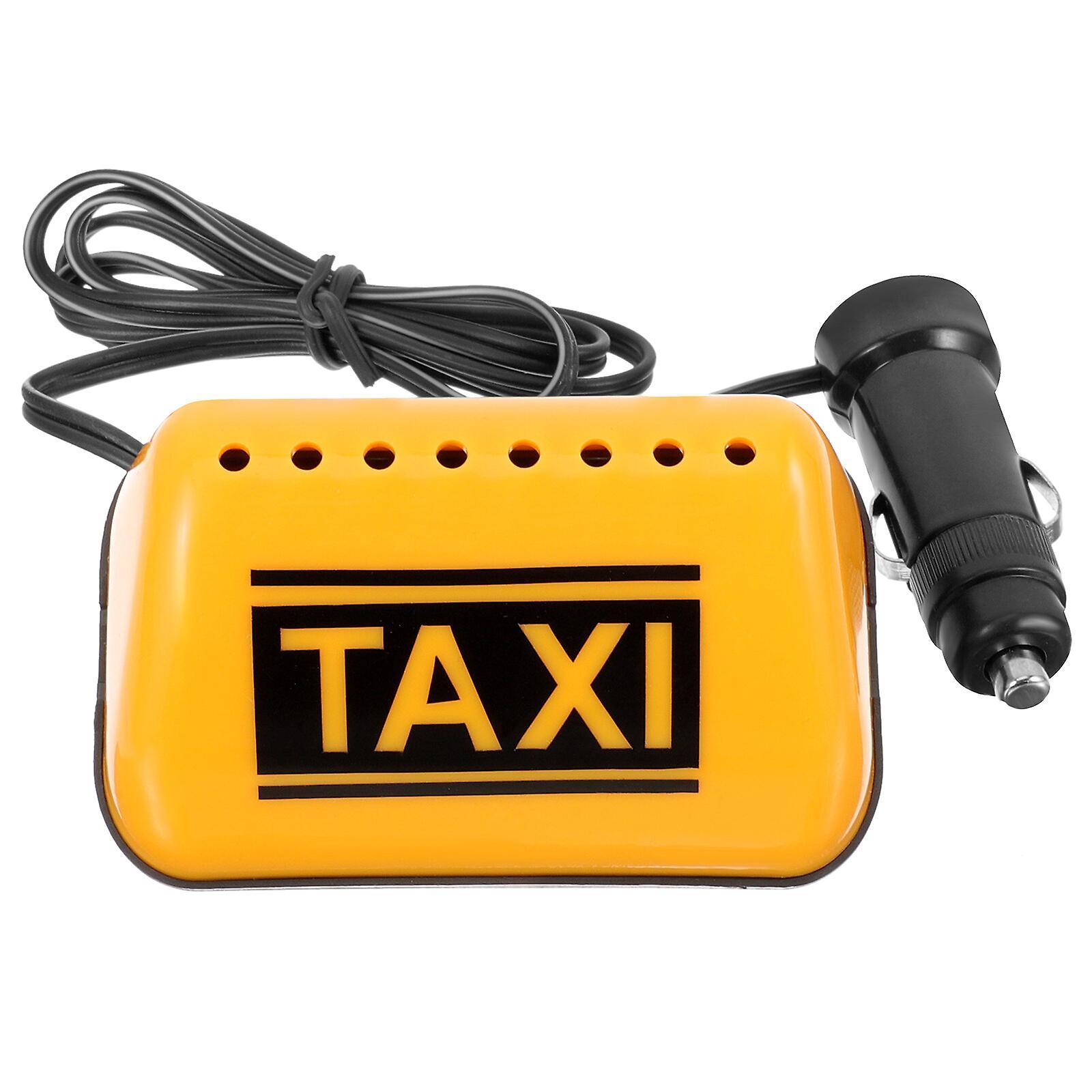 Tinksky Taxi Sign Top Light Led Taxi Sign Vintage Cab Roof Top Illuminated Sign Yellow 10.5X6.5CM