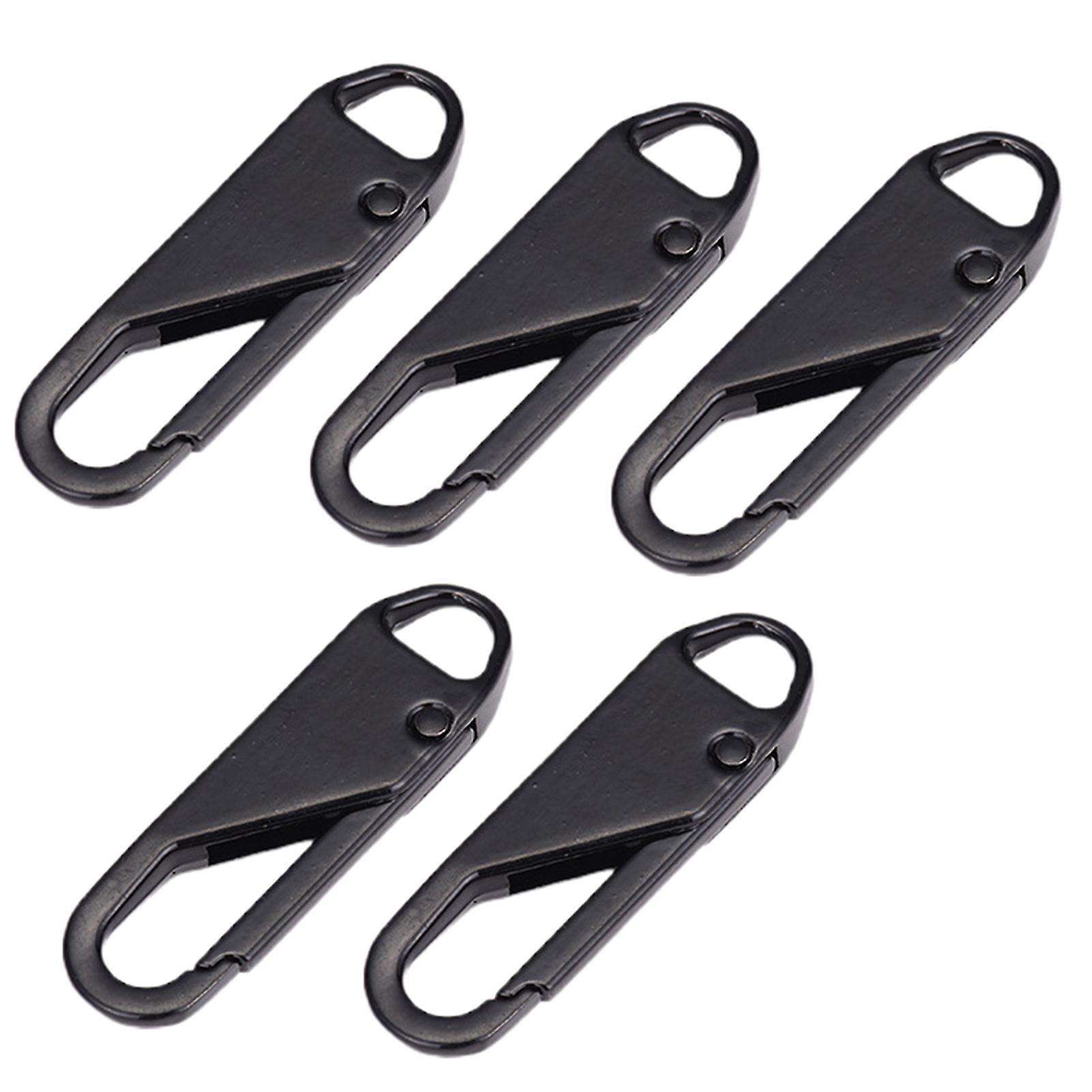 wirlsweal 5Pcs/10Pcs/20Pcs Detachable Zipper Head High Elasticity Used Eco-friendly Reusable Zipper Puller Black