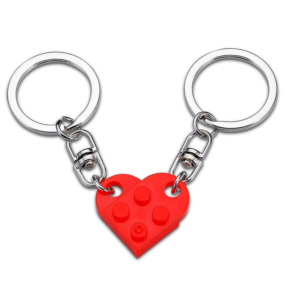 Sevenday Valentine's Day Gifts Couples Matching Keychain Building Block Keyring Gifts For Boyfriend Girlfriend Couple Best Friends Him Her Red