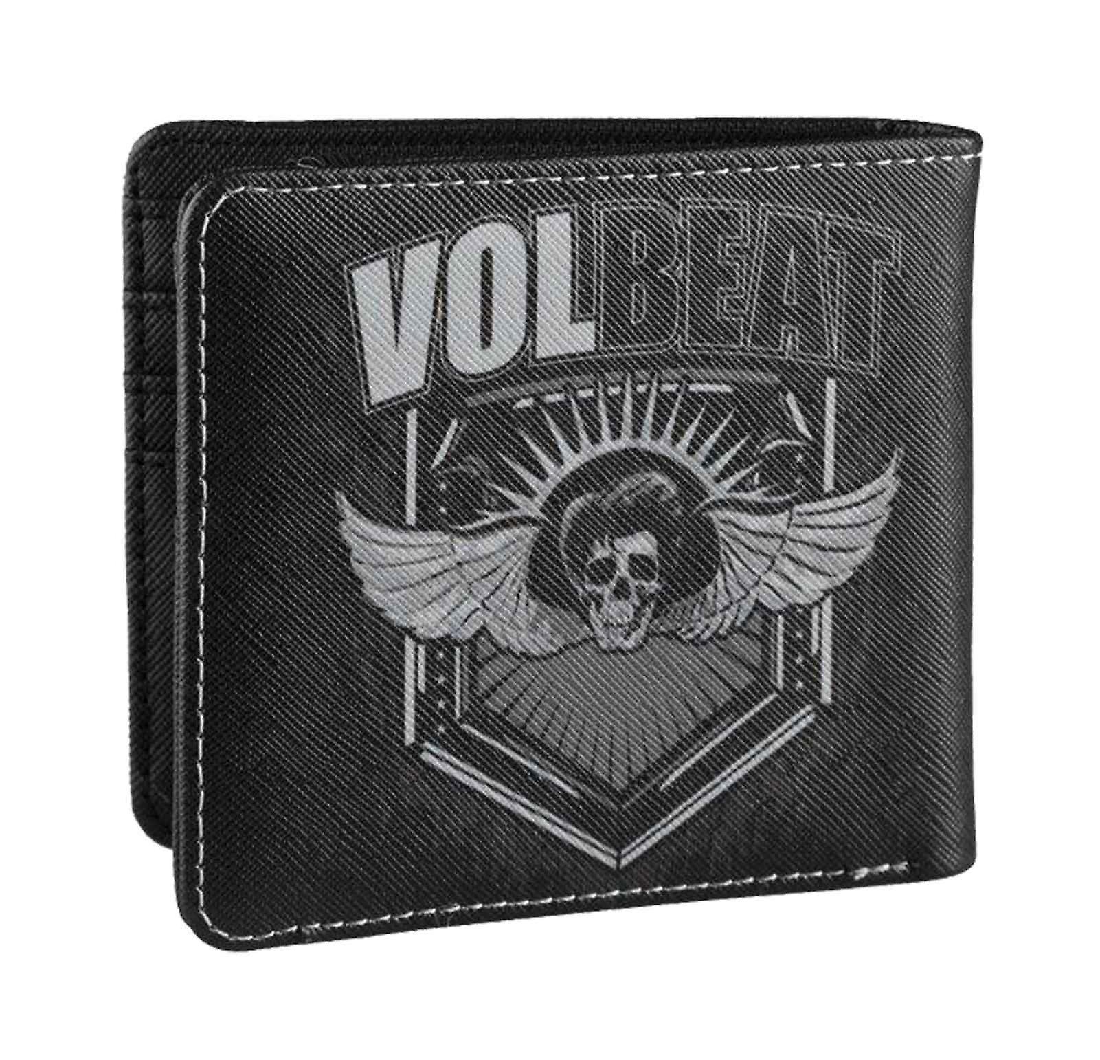 Volbeat Wallet Skull Wings Band Logo new Official Black Bifold ""