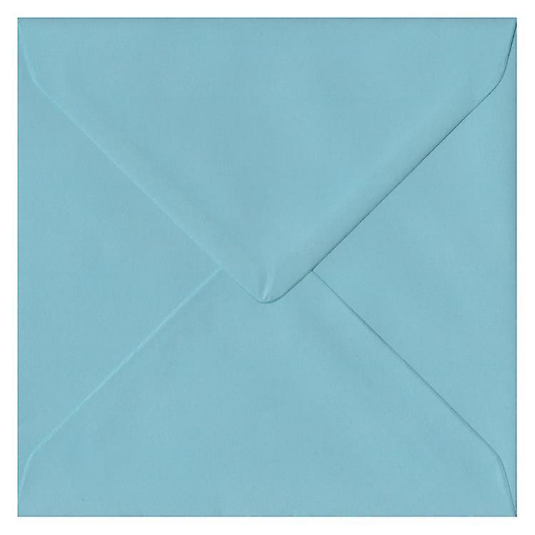 ColorSono Pastel Blue Gummed 130mm Square Coloured Blue Envelopes. 100gsm FSC Sustainable Paper. 130mm x 130mm. Banker Style Envelope. 50