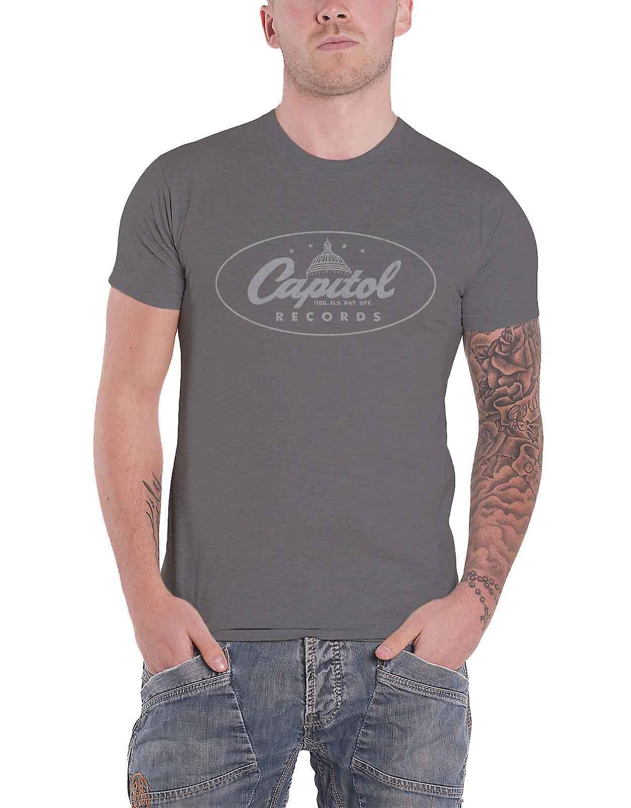 Capitol Records T Shirt Logo new Official Mens Charcoal Grey M