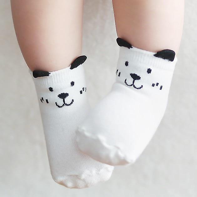 Slowmoose Spring & Autumn Newborn Baby Cotton Cute Asymmetry Anti-slip Socks 12M